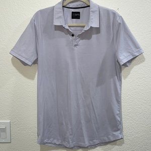 Cuts Purple Button Front Curve Hem Polo - Size Large